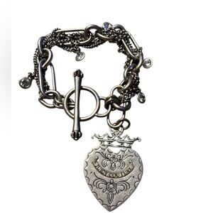 Juicy Couture Silver Tone Stone Cold Juicy Girl Bracelet